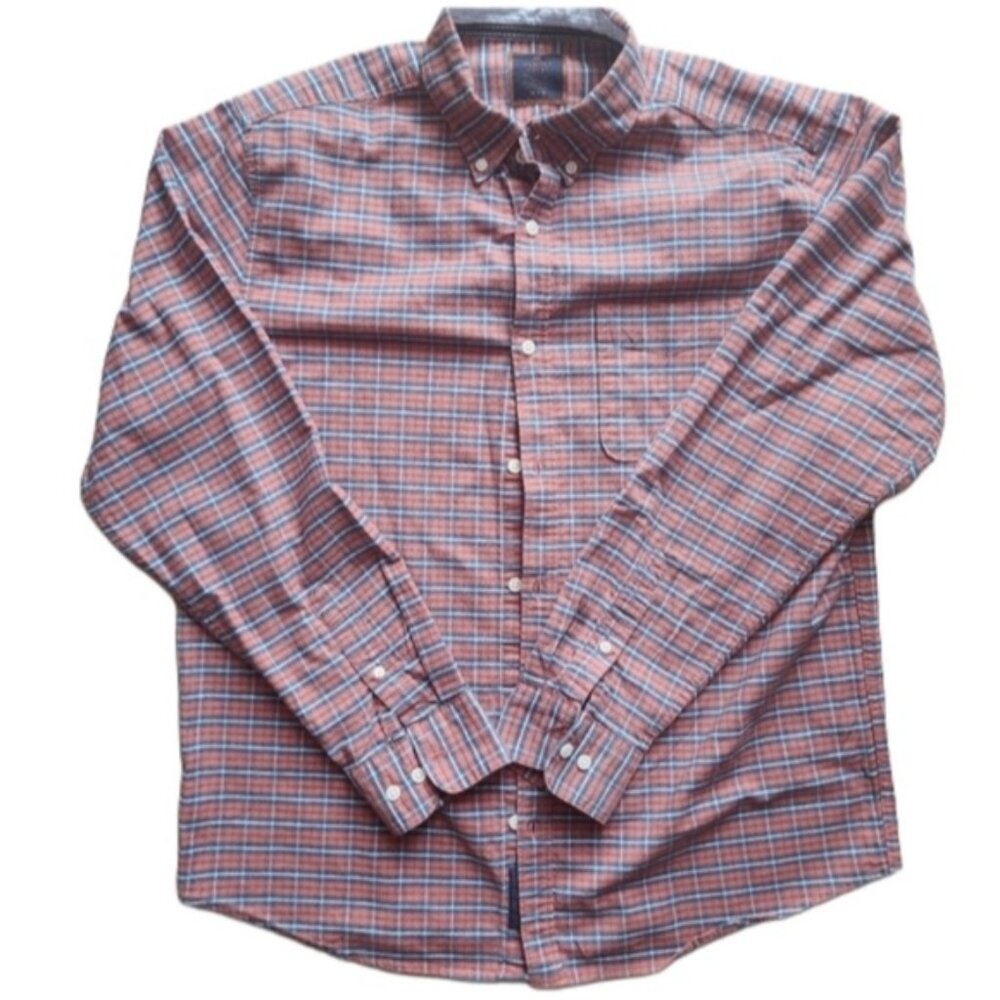 Men's medium Plaid Shirt Denver Hays 100% cotton - Red and‎ Blue